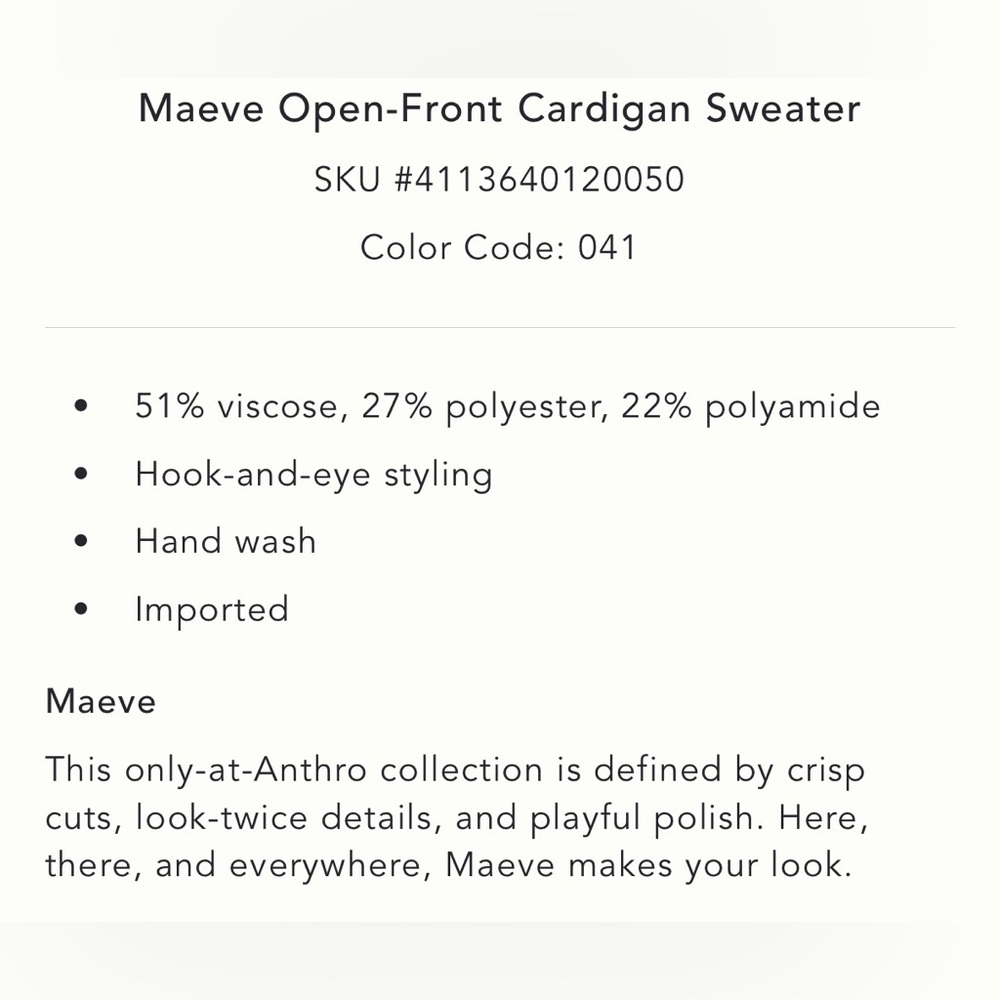 NWOT Maeve by Anthropologie Navy Sweater - Picture 4 of 9